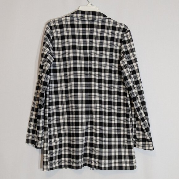 RUE21 Black/White Plaid Stretchy Mid-Length Blazer Jacket; Size M - Picture 2 of 5